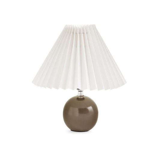 Table Lamp Ceramic Pleated Shade Dark Brown