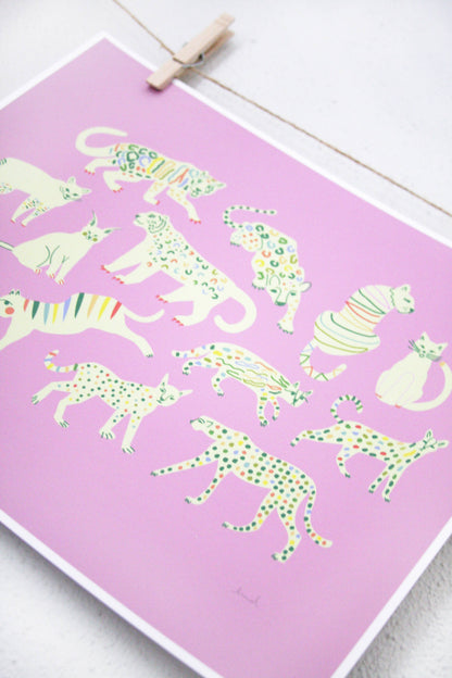Kitty art print by Leah Duncan, detail view 1 — PABOOM