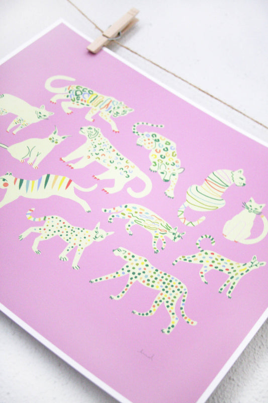 Kitty art print by Leah Duncan, detail view 1 — PABOOM