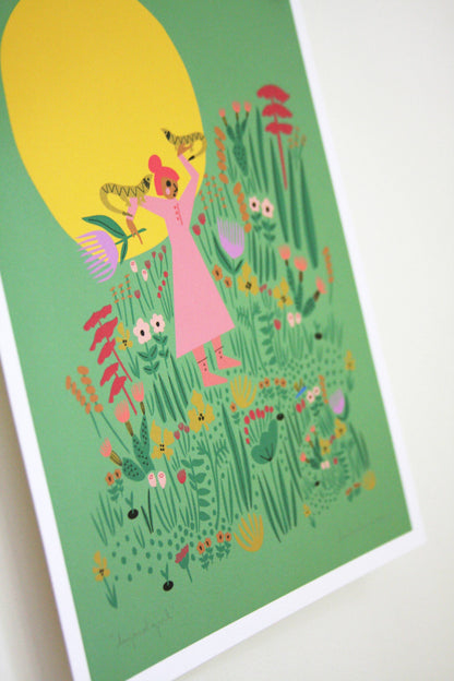 Lizard Girl art print by Leah Duncan, detail view 2 — PABOOM