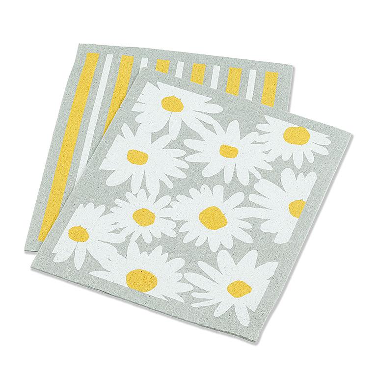 Daisies & Stripes Swedish Dishcloths, additional angle