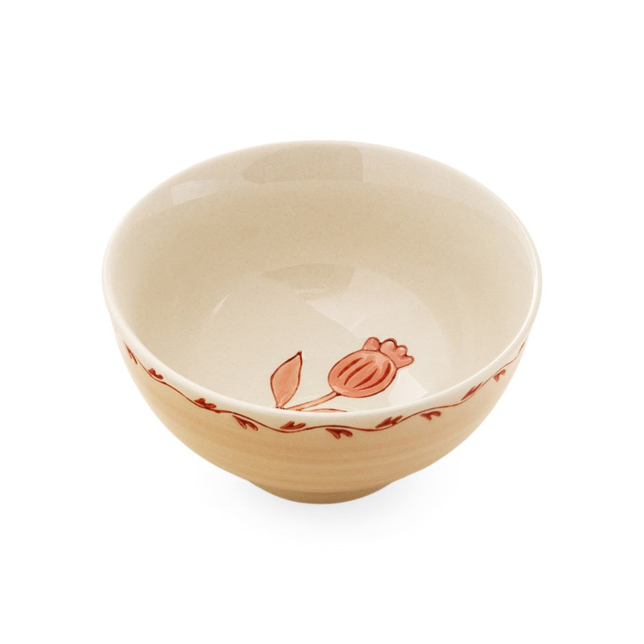 Painted White Cranberry Porcelain Bowl