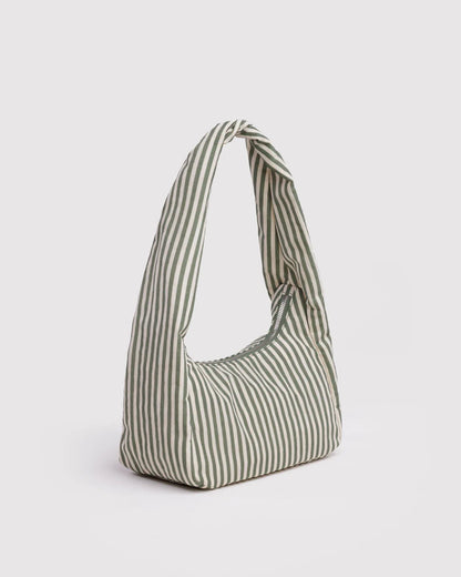 BAGGU Small Nylon Meringue Bag - Sage Stripe