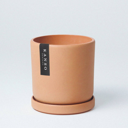 Kanso Designs Planter + Saucer 4” - Dusted Clay