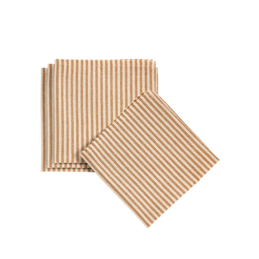 Woven Stripes Beige + Rust Napkins