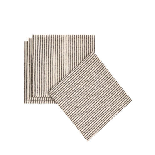 Woven Stripes Beige + Dark Grey Napkins