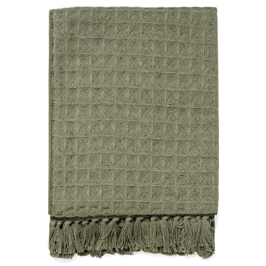 Cotton Waffle Throw Sage