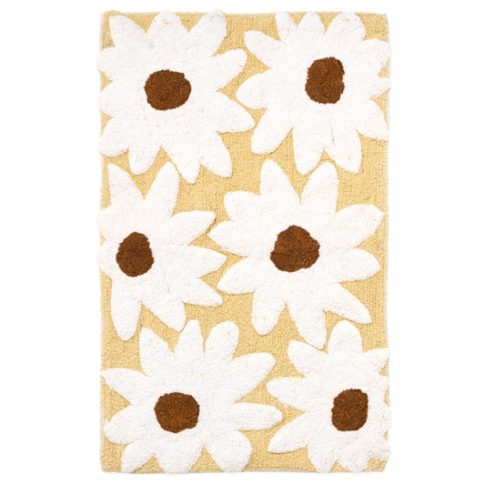 Daisies Cotton Tufted Bathmat - Yellow