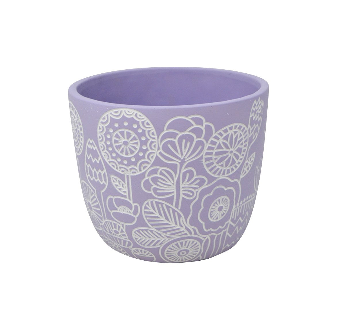 Engraved Lilac Planter