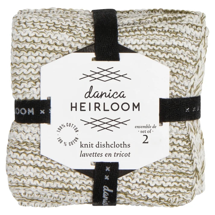 Close-up of the knit texture on the Olive Branch dishcloth – PABOOM