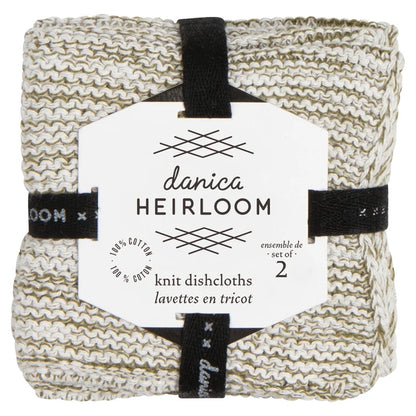 Close-up of the knit texture on the Olive Branch dishcloth – PABOOM