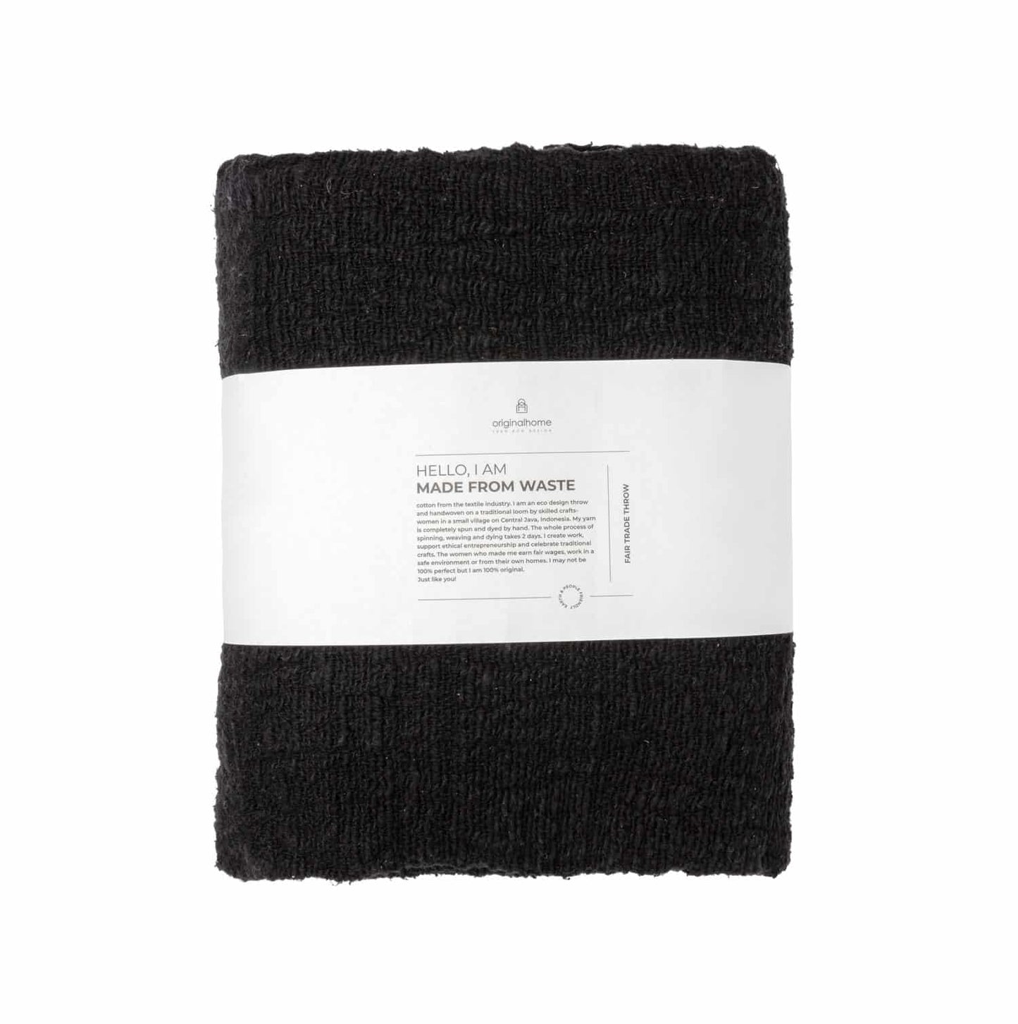 Waste Cotton Throw - Dark Grey