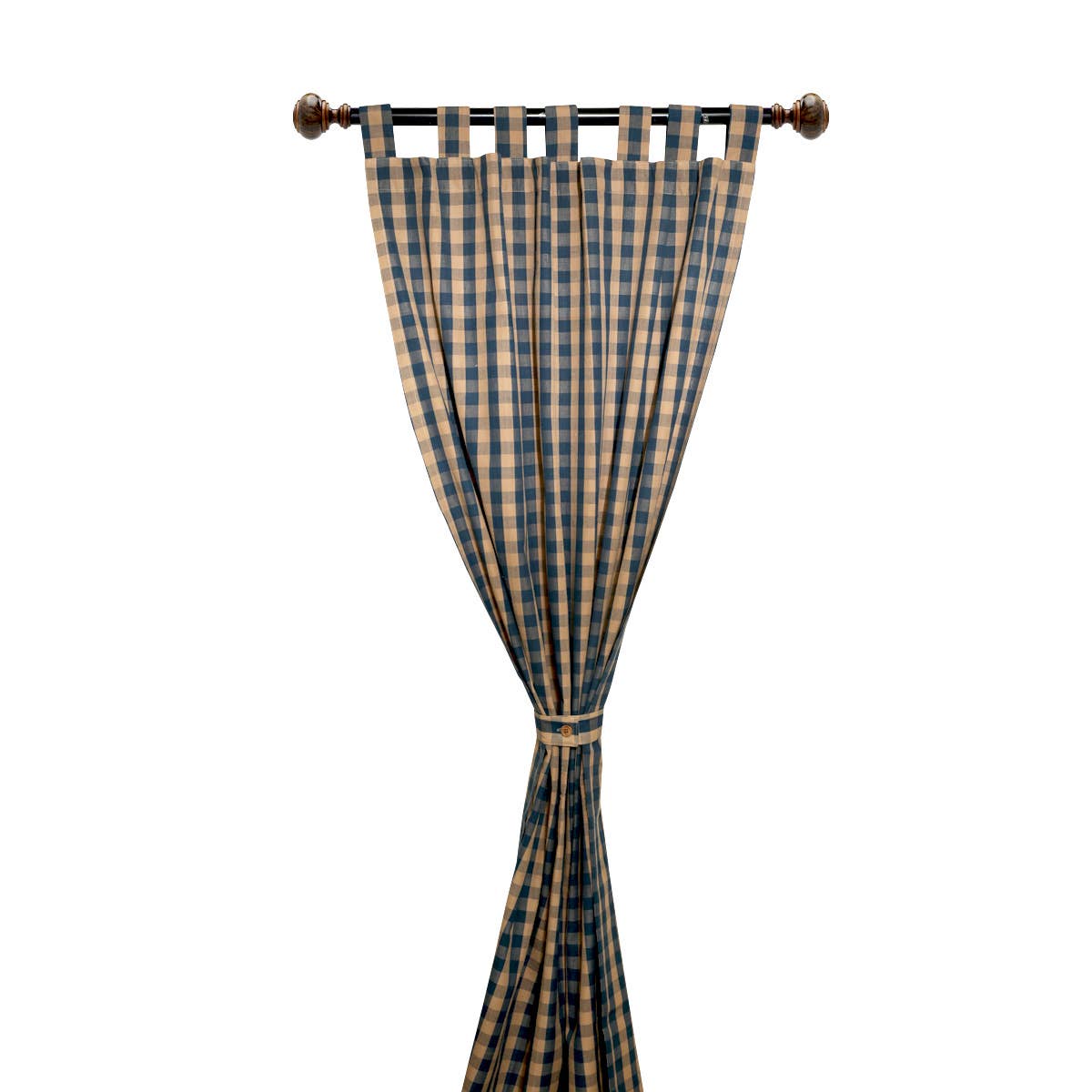 Tab Curtain Panel - Navy Check