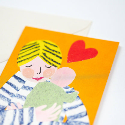 New Baby Girl Card reverse side illustration
