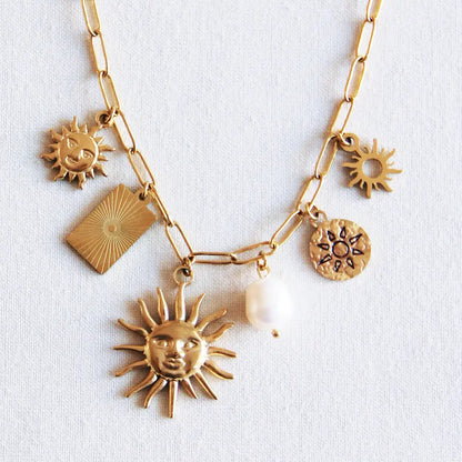 Charm Necklace Sun Lover