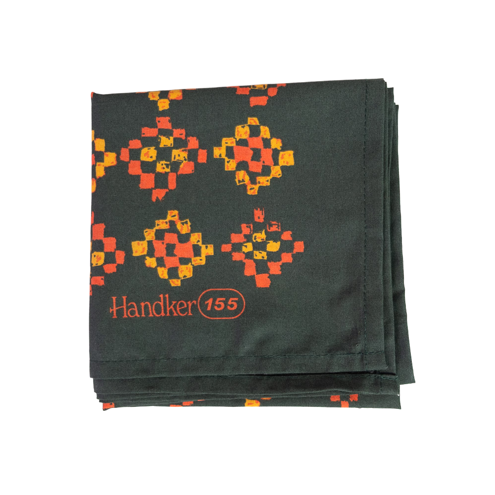 Close-up of the Royce Bandana's screen-printed illustration detail