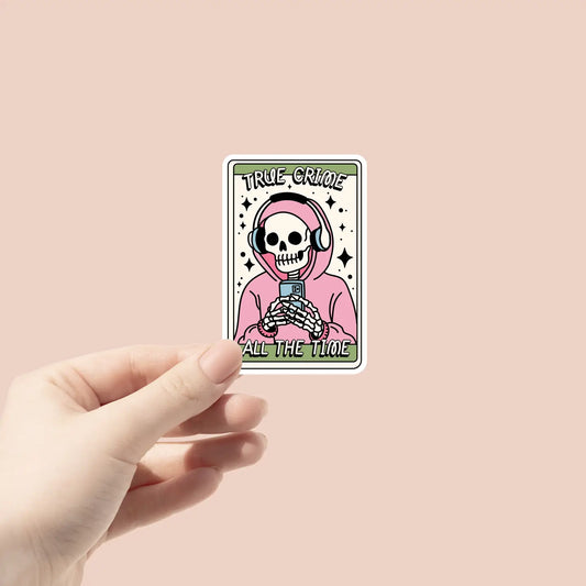 True Crime all the time tarot card Sticker