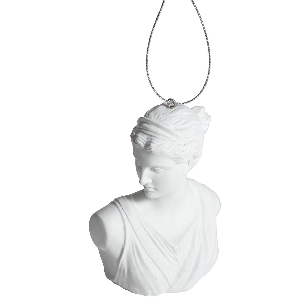 White Artemis Bust Ornament 4”H