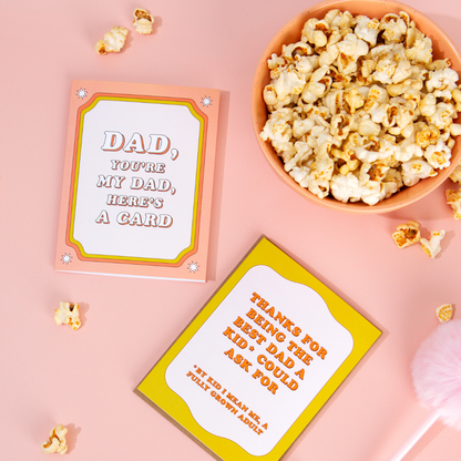 No-Nonsense Dad card paired with its kraft envelope