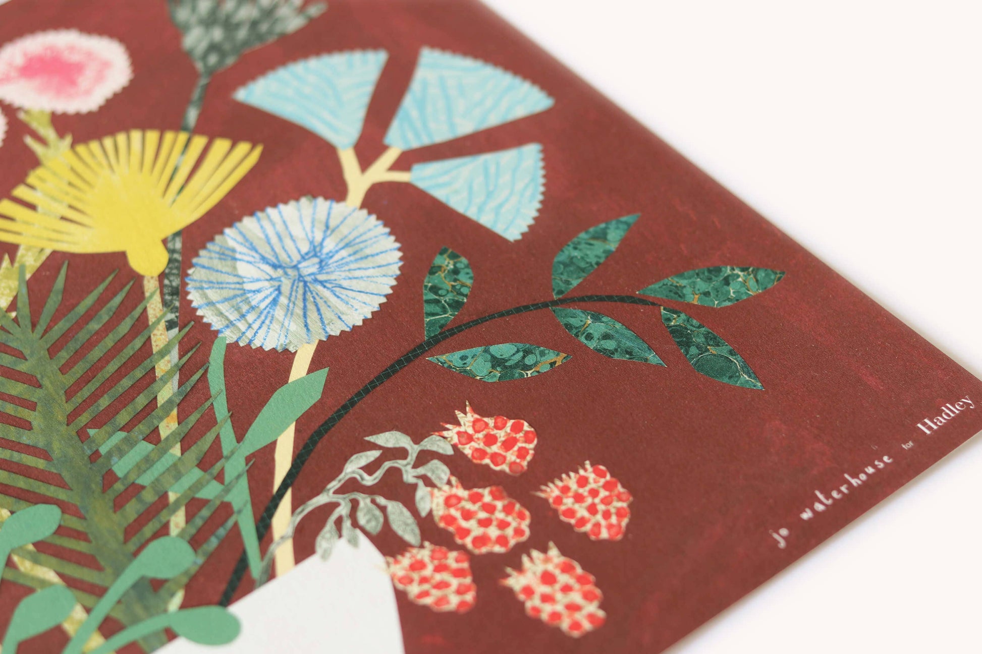 Burgundy Bouquet Print close-up detail