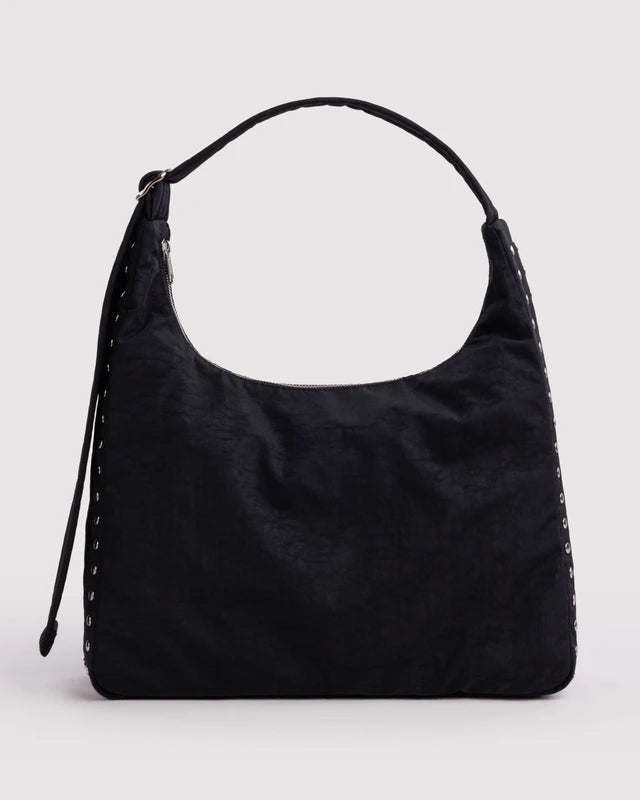 BAGGU Nylon Shoulder Bag in Studs with adjustable quilted strap - PABOOM
