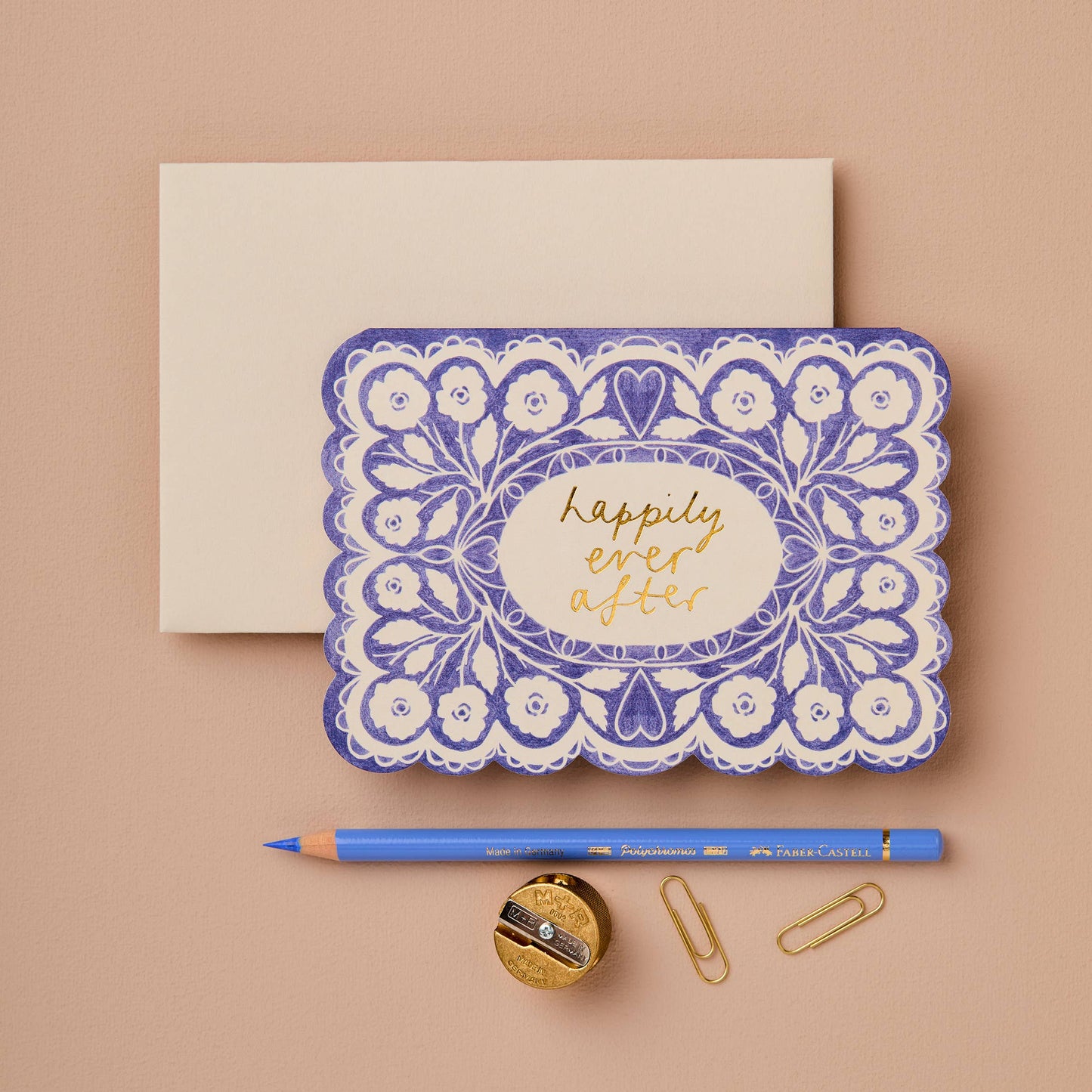 Reverse side of the Lace Happily Ever After card showing the continued lace print
