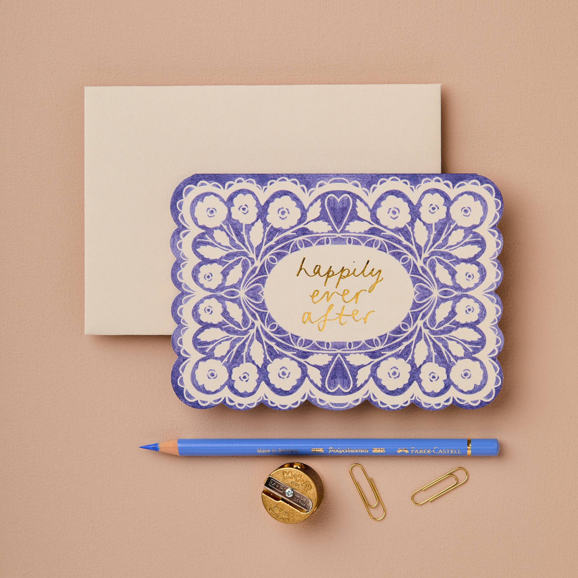 Reverse side of the Lace Happily Ever After card showing the continued lace print