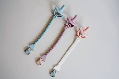 Sweetie Strap™ Silicone One-Piece Pacifier Clips - Rosewood Beaded