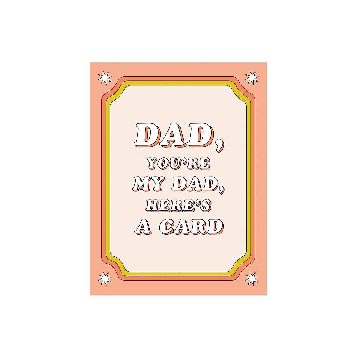 No-Nonsense Dad card packaged in a protective sleeve
