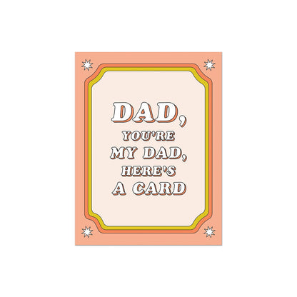 No-Nonsense Dad card packaged in a protective sleeve