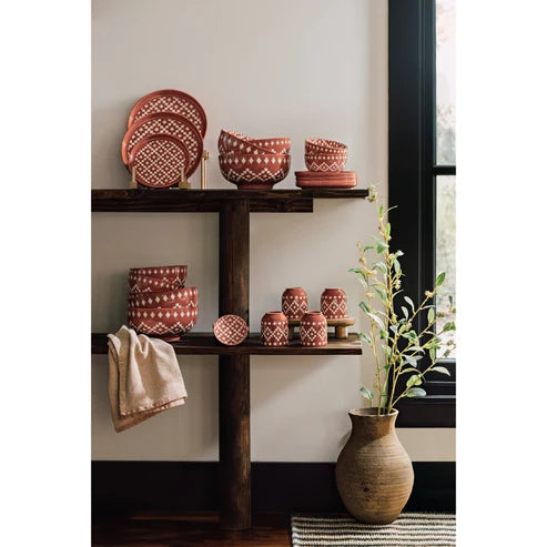 Barro Dipping Dishes Set stacked to show the terracotta exterior - PABOOM
