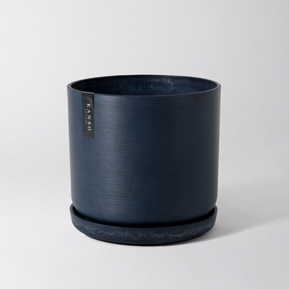 Kanso Designs Planter + Saucer 9” - White Stone