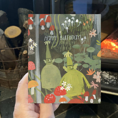 Happy Birthday Gnomies Greeting Card