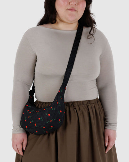 BAGGU Small Nylon Crescent Bag - Painted Wildflower