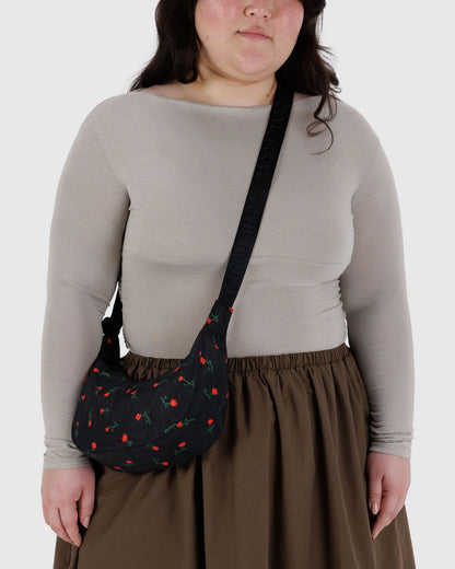 BAGGU Small Nylon Crescent Bag - Painted Wildflower