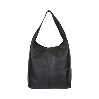 Grained leather escape hobo bag, back view
