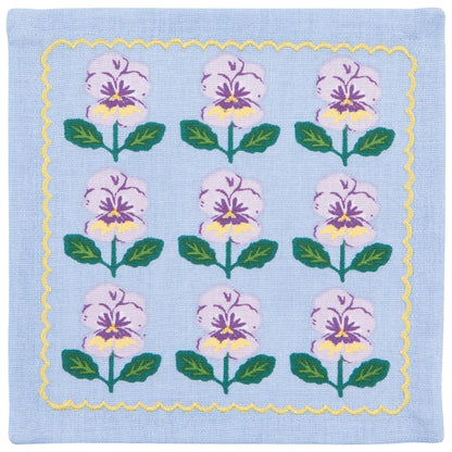 Pansy Printed cocktail napkins shown stacked to display all four colours – PABOOM