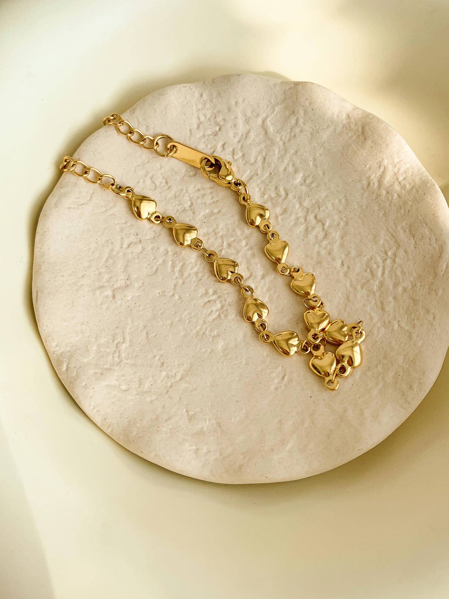 Madeleine Non-Tarnish Petite Heart Chain Bracelet & Necklace