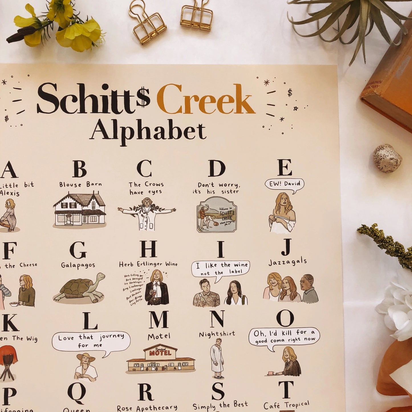 Schitts Creek Alphabet Poster