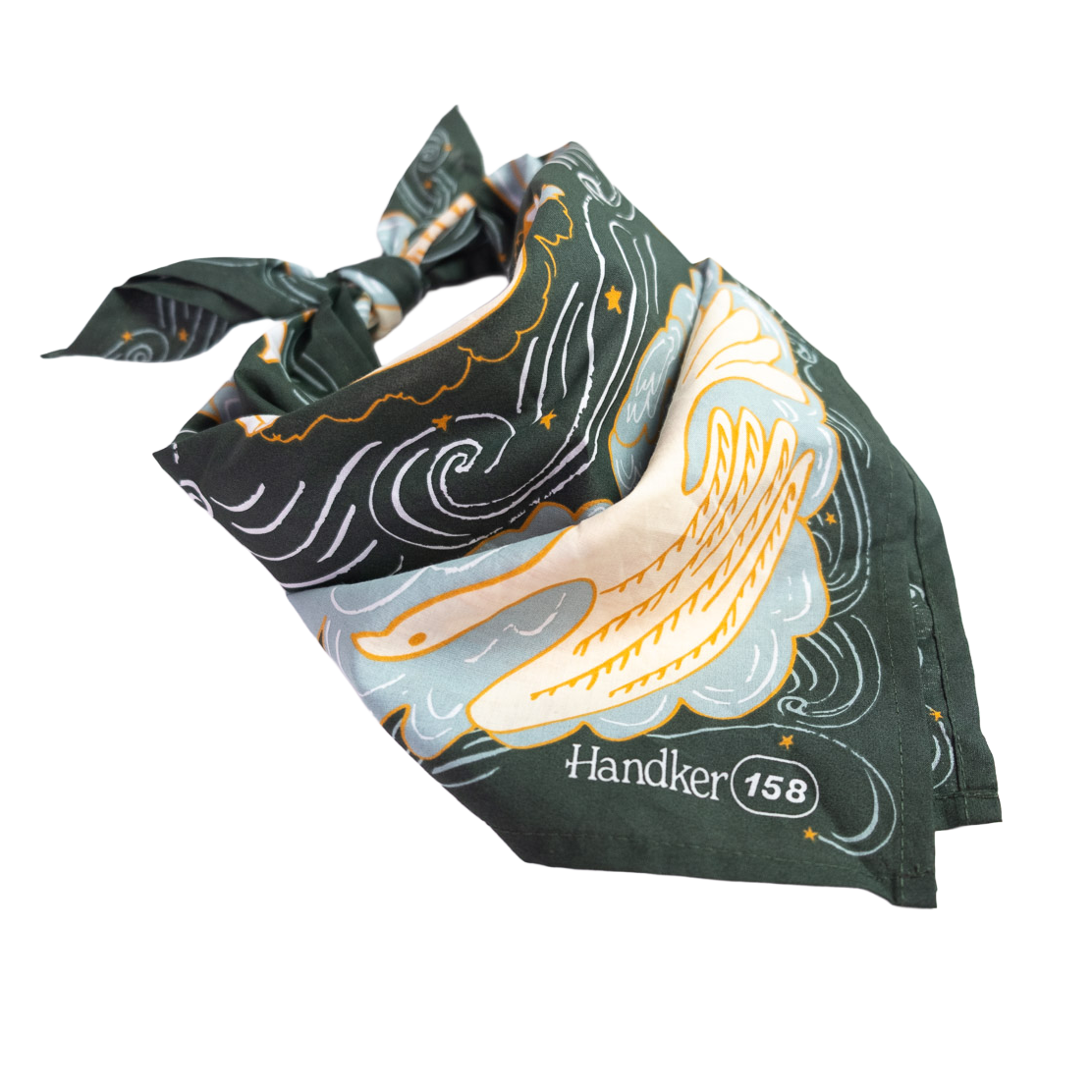 Luna Bandana tied around a backpack strap