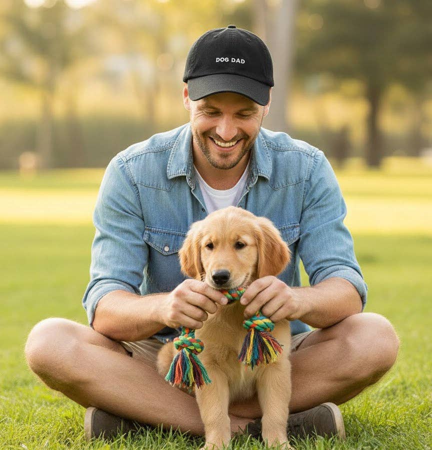 Dog Dad Hat | Embroidered Dog Dad Baseball Cap - Black