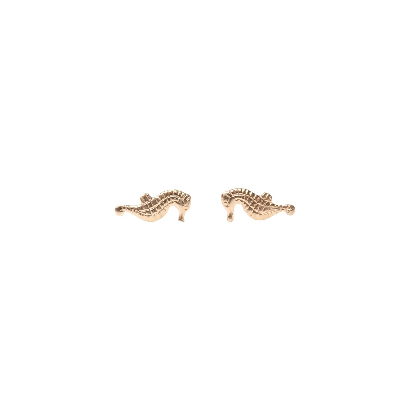 Gold Seahorse Studs