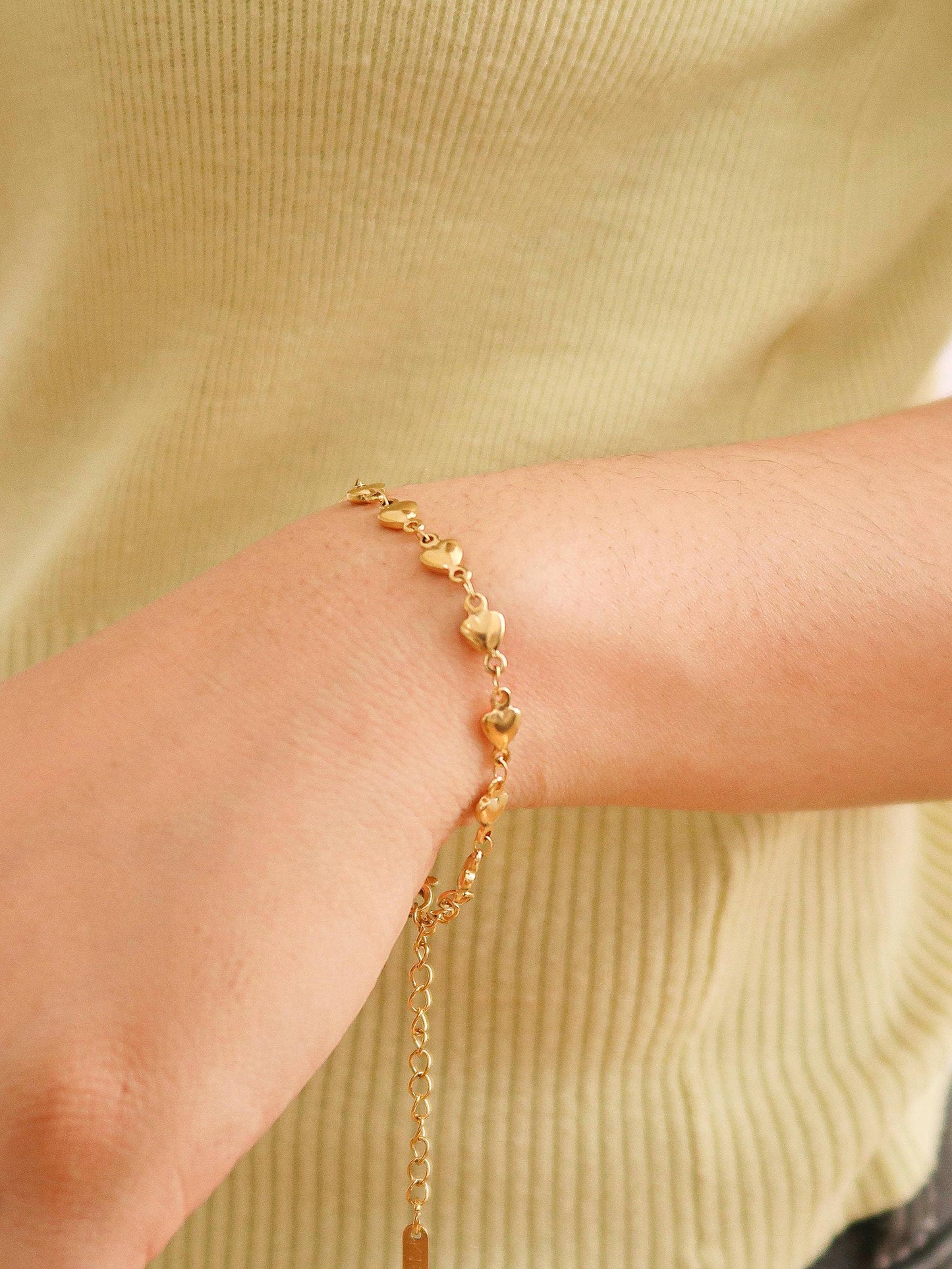 Madeleine Non-Tarnish Petite Heart Chain Bracelet & Necklace