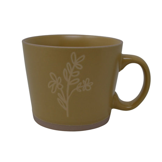Mug Conical Shape Beige Flowers