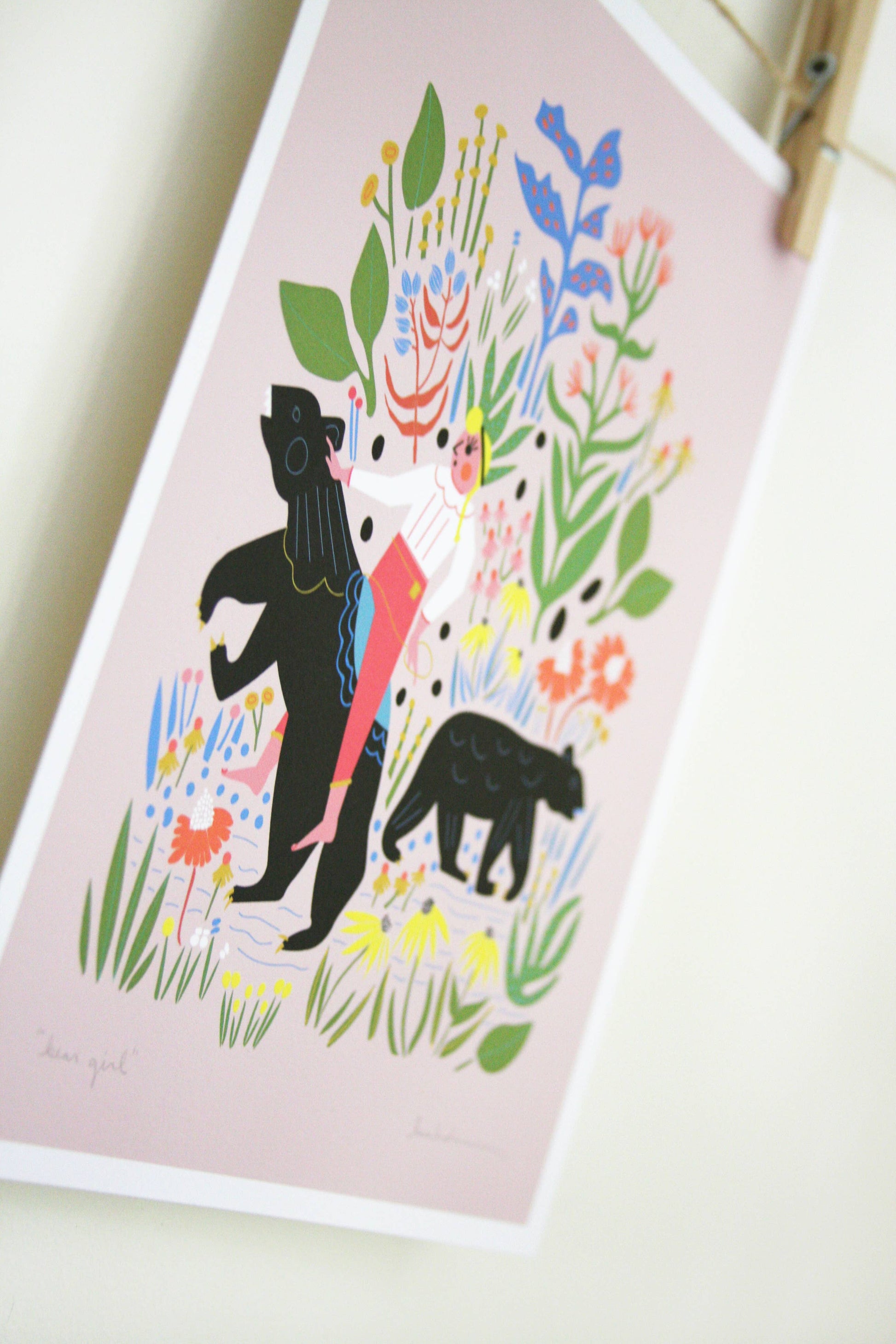 Bear Girl art print by Leah Duncan, detail view 2 — PABOOM