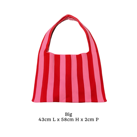 Striped Summer Bag L - Vert