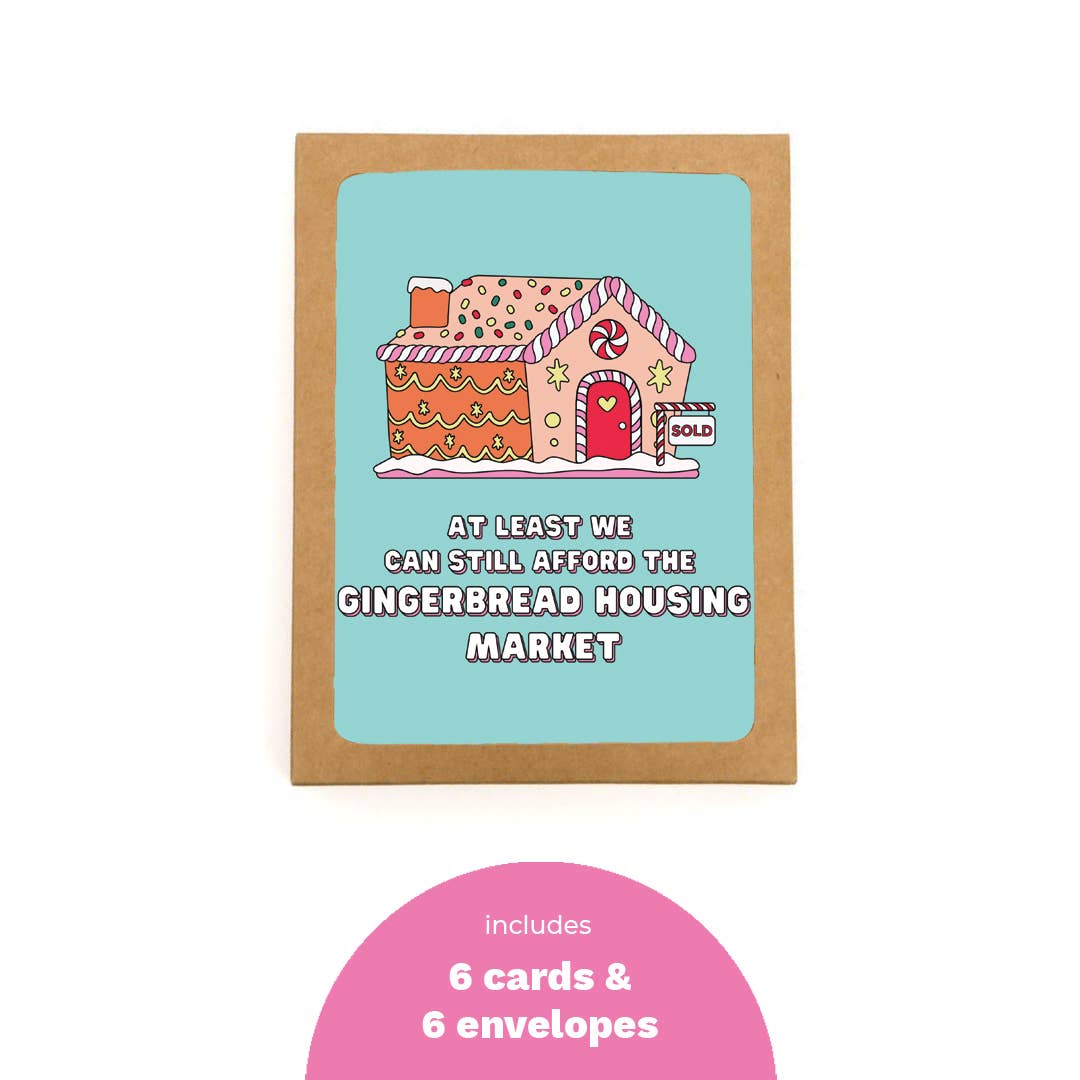 Gingerbread Housing Market Card Boxed S/6