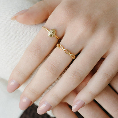 Bee Signet Ring styled on hand - PABOOM