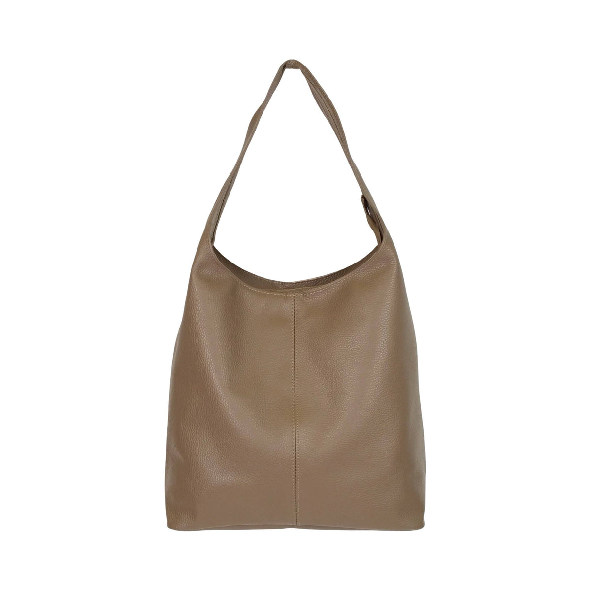 Grained leather escape hobo bag, side profile