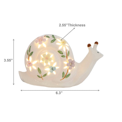 LED Porcelain Snail with Floral